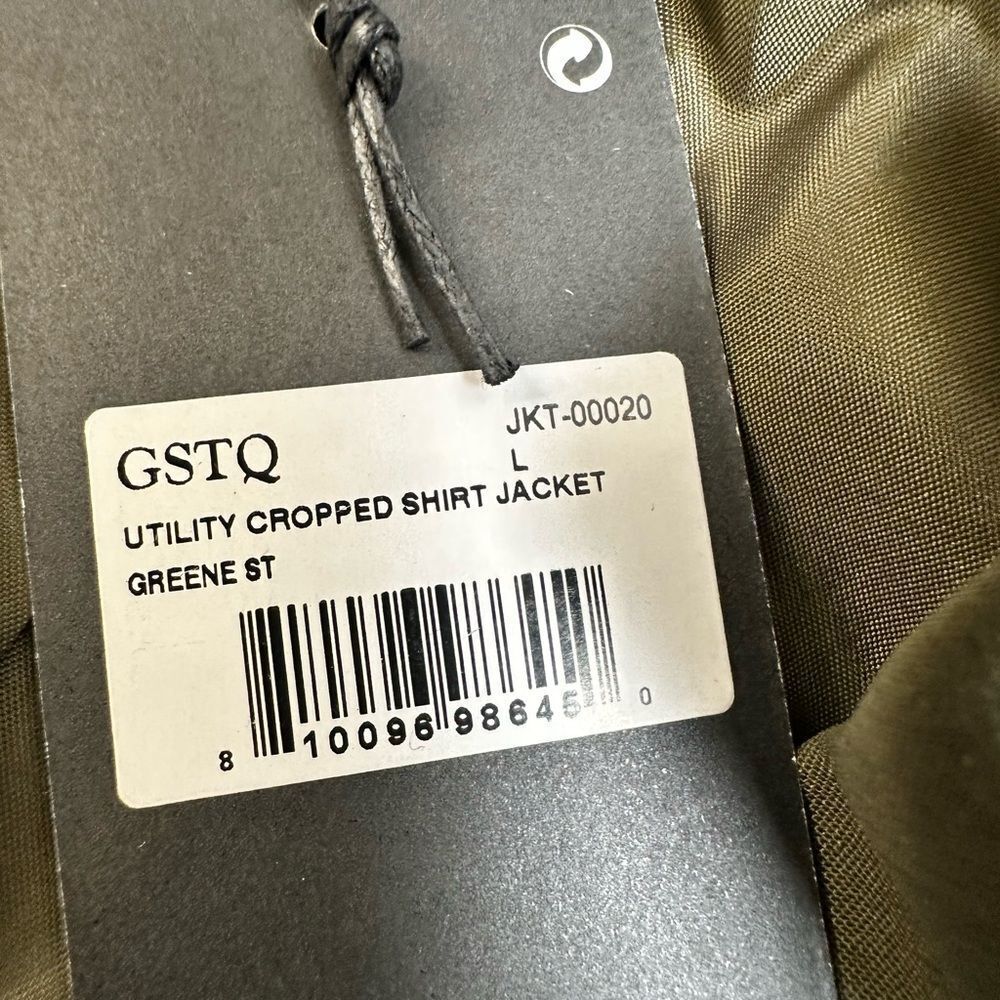 NWT GATQ Women’s Olive Green Utility Cropped Shirt Jacket - Large - Picture 6 of 12